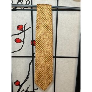 Ermenegildo Zegna Men's Tie Yellow Geometric W:‎ 4.5" L: 57" 100% Silk